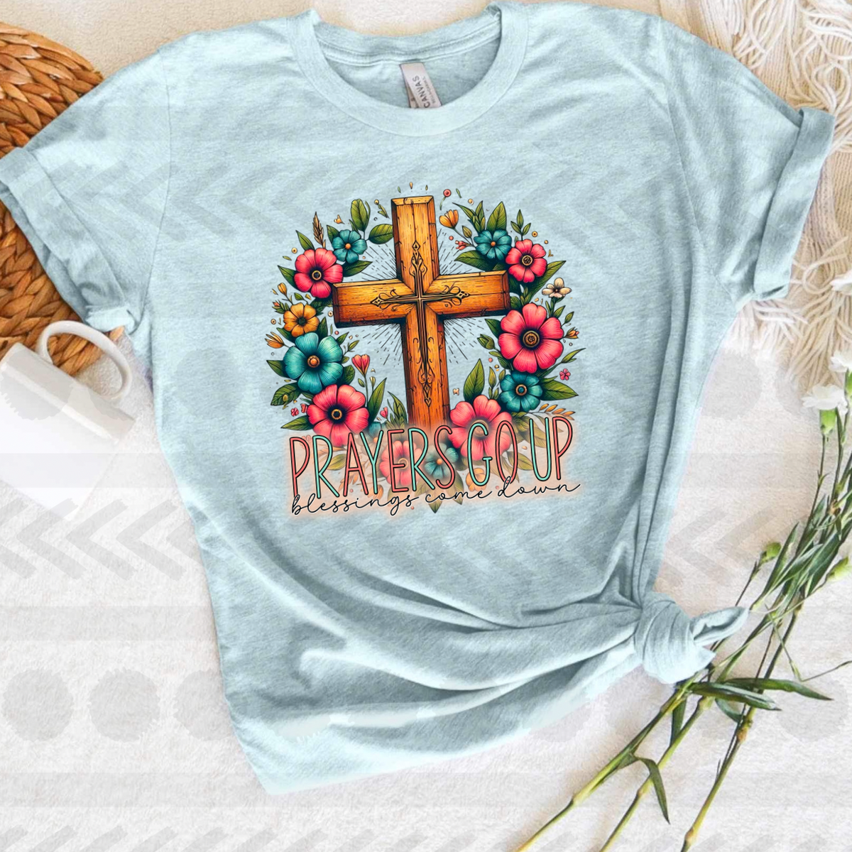 Prayers go up blessings come down DTF transfer