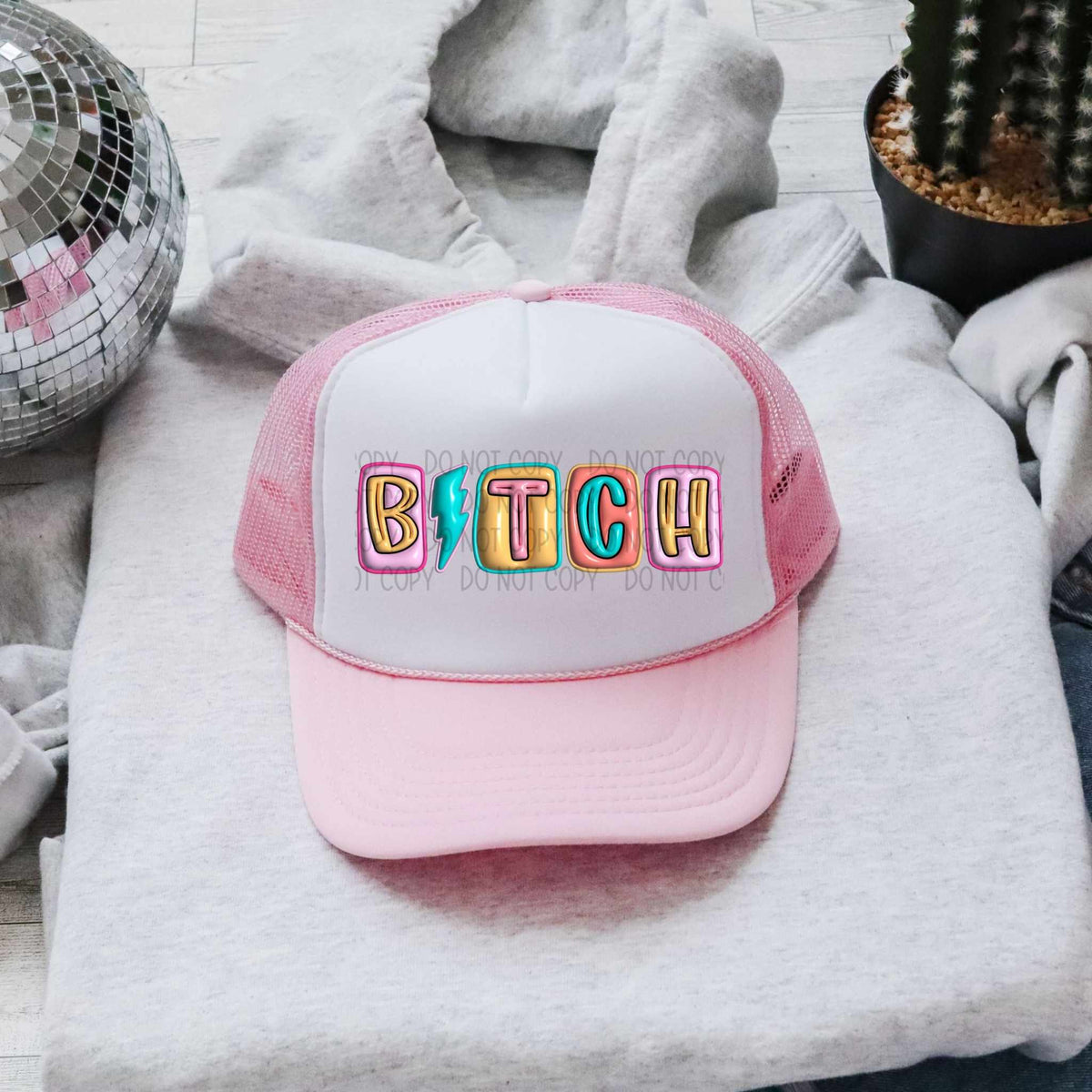Bitch colorful block letters (SWD) 29028 DTF transfer