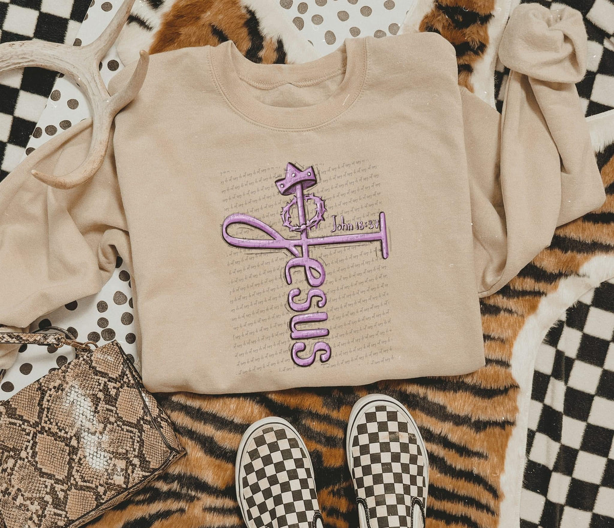 Jesus purple cross 22652 DTF transfer
