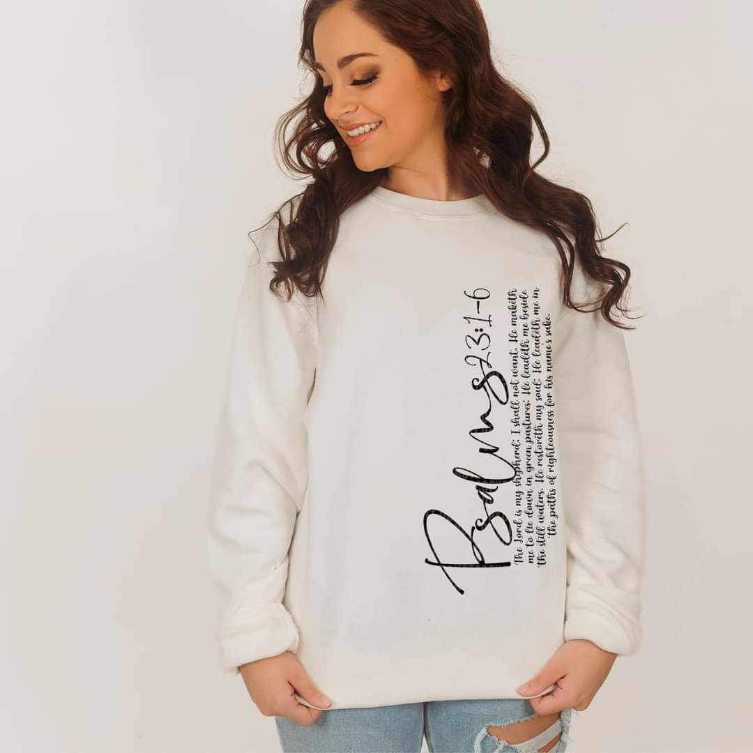 Psalm 23:1-6 the lord is my sheppard BLACK 17568 DTF TRANSFER