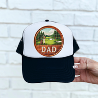 Dad golfing leather hat patch (TDD) 39516 DTF transfer