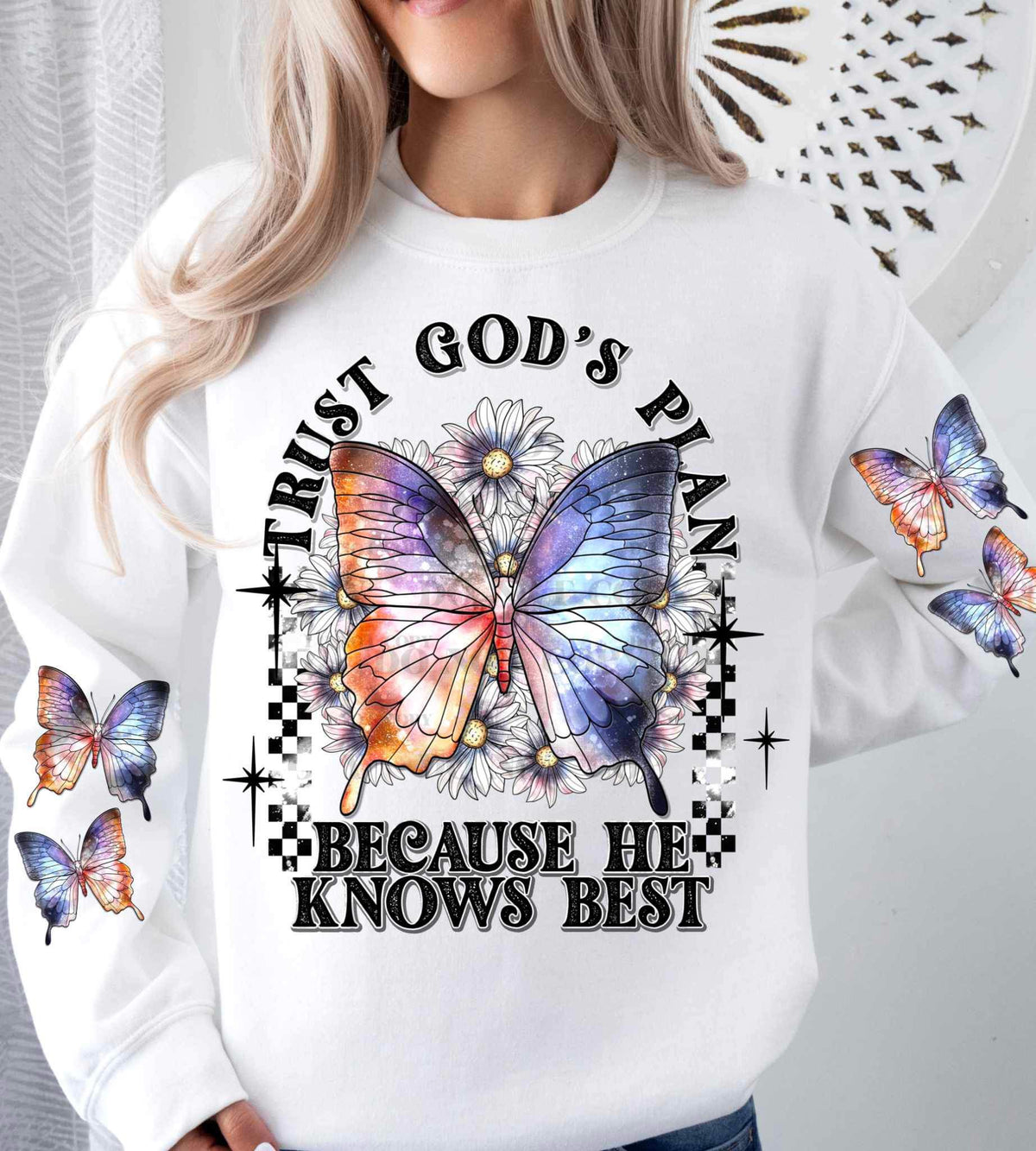 Trust gods plan because he knows best butterfly FRONT 19749 DTF Transfer