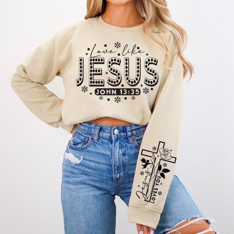 Love like Jesus BLACK FRONT 75948 DTF transfer
