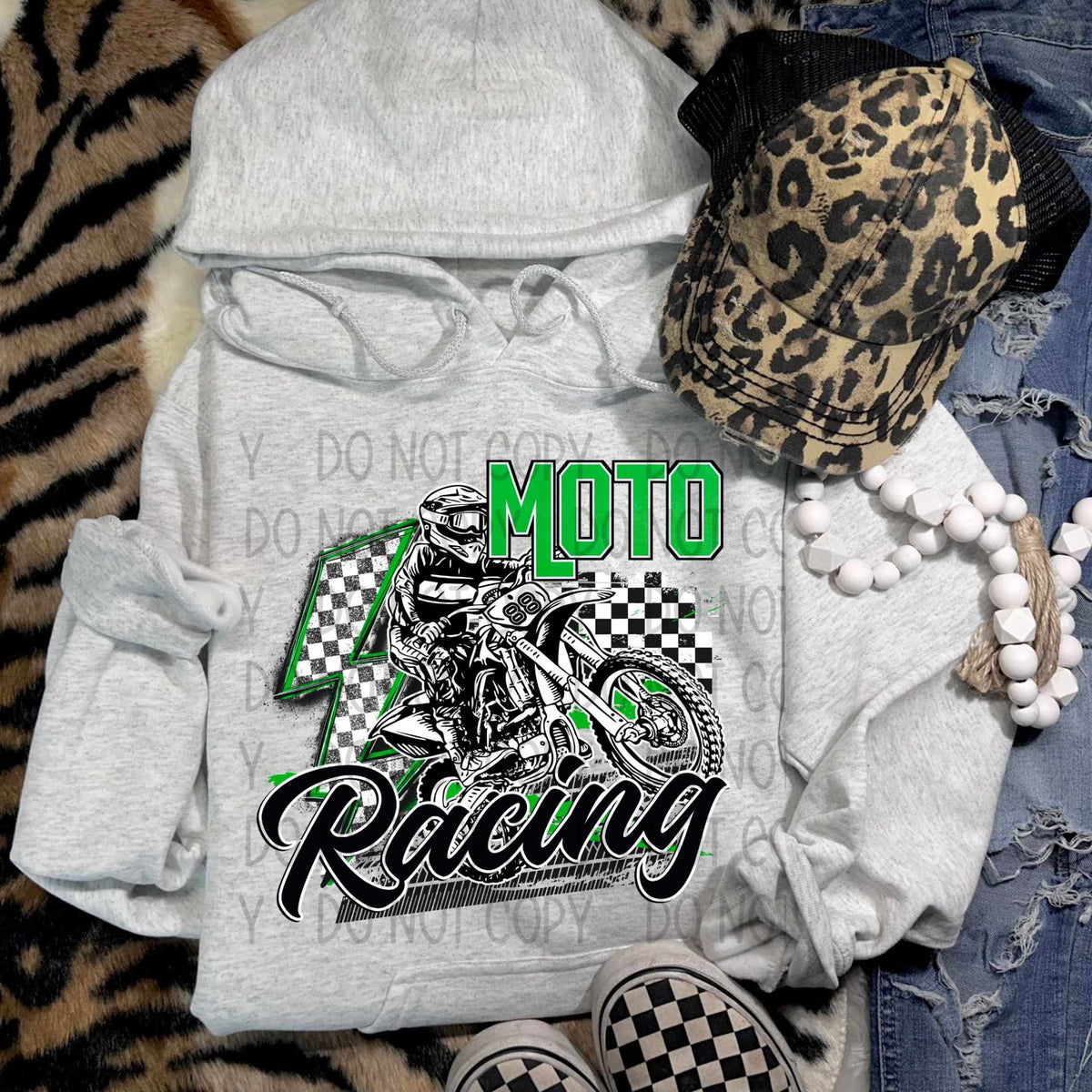 Moto racing green font (SWD) 29031 DTF transfer