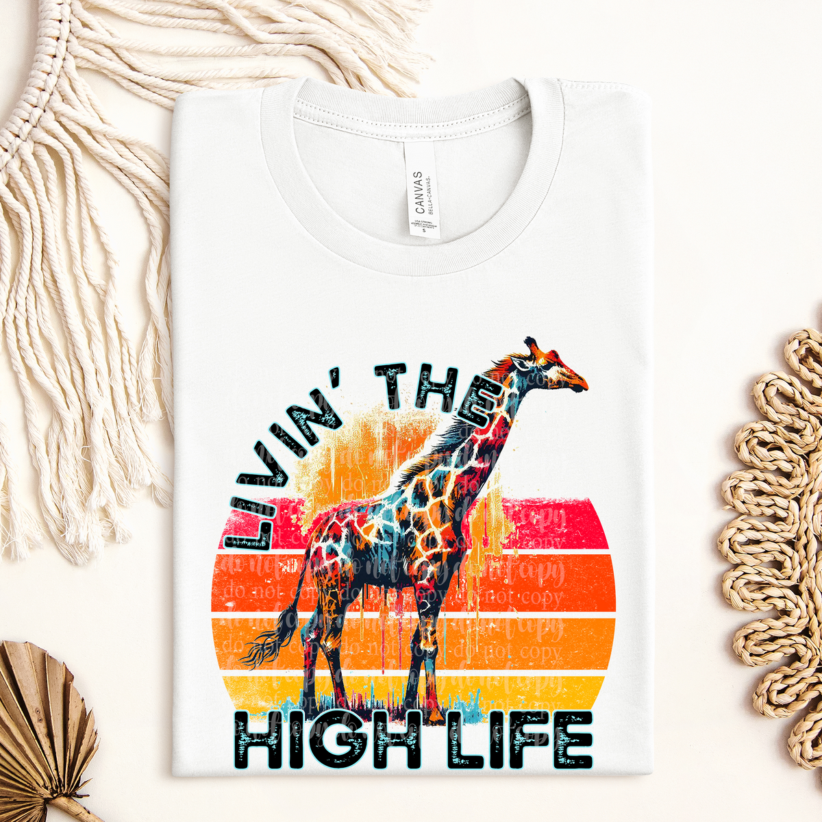 Livin the high life giraffe (TDD) 39526 DTF transfer