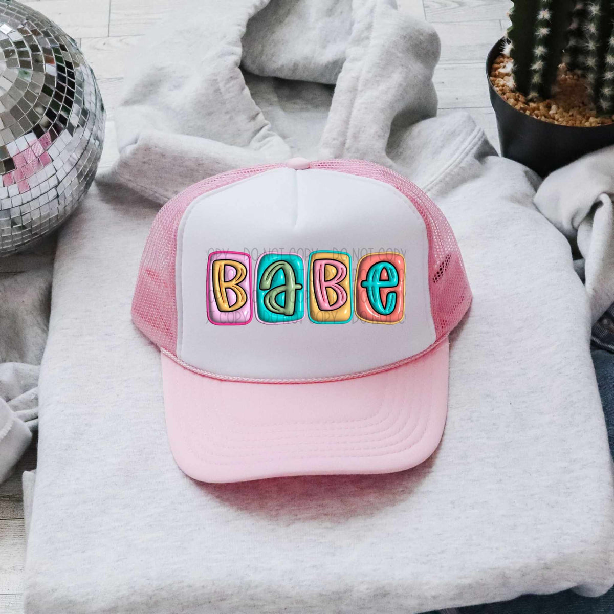 Babe colorful block letters (SWD) 29025 DTF transfer