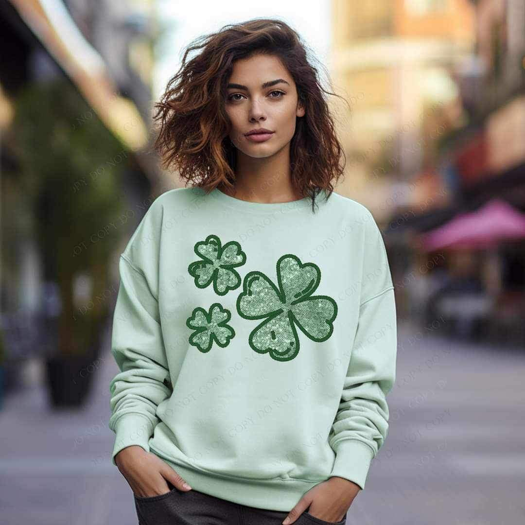 Sequin clovers 19765 DTF Transfer