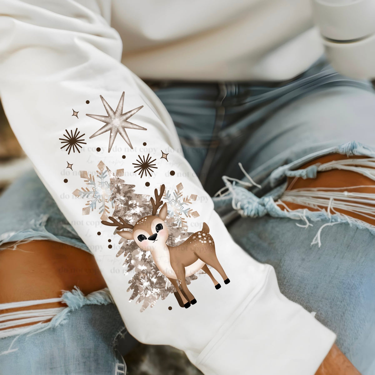 Christmas reindeer sleeve (CSC) 60715 DTF transfer