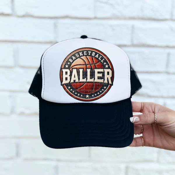 Baller basketball leather hat patch (TDD) 39511 DTF transfer