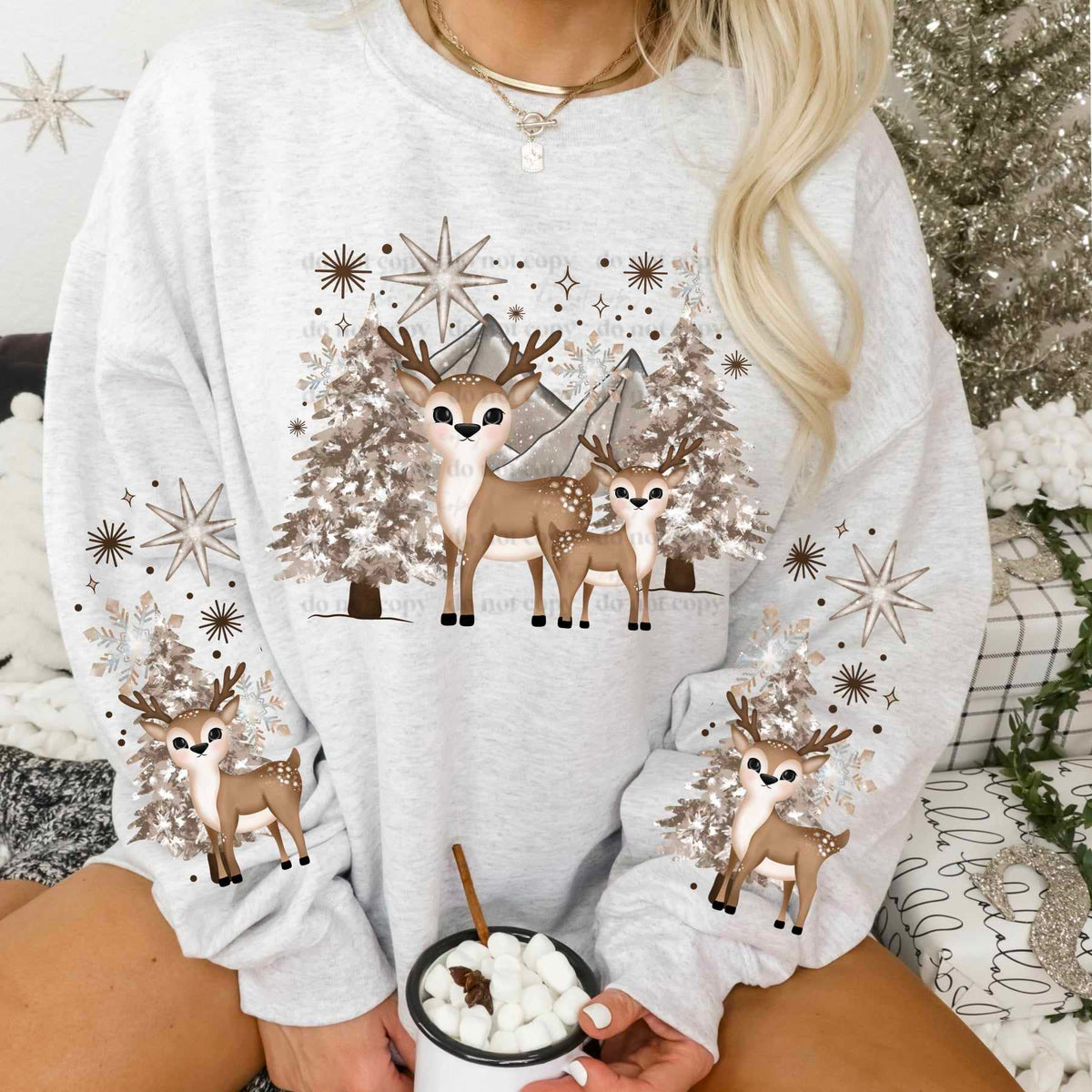 Christmas reindeer FRONT ONLY (CSC) 60714 DTF transfer