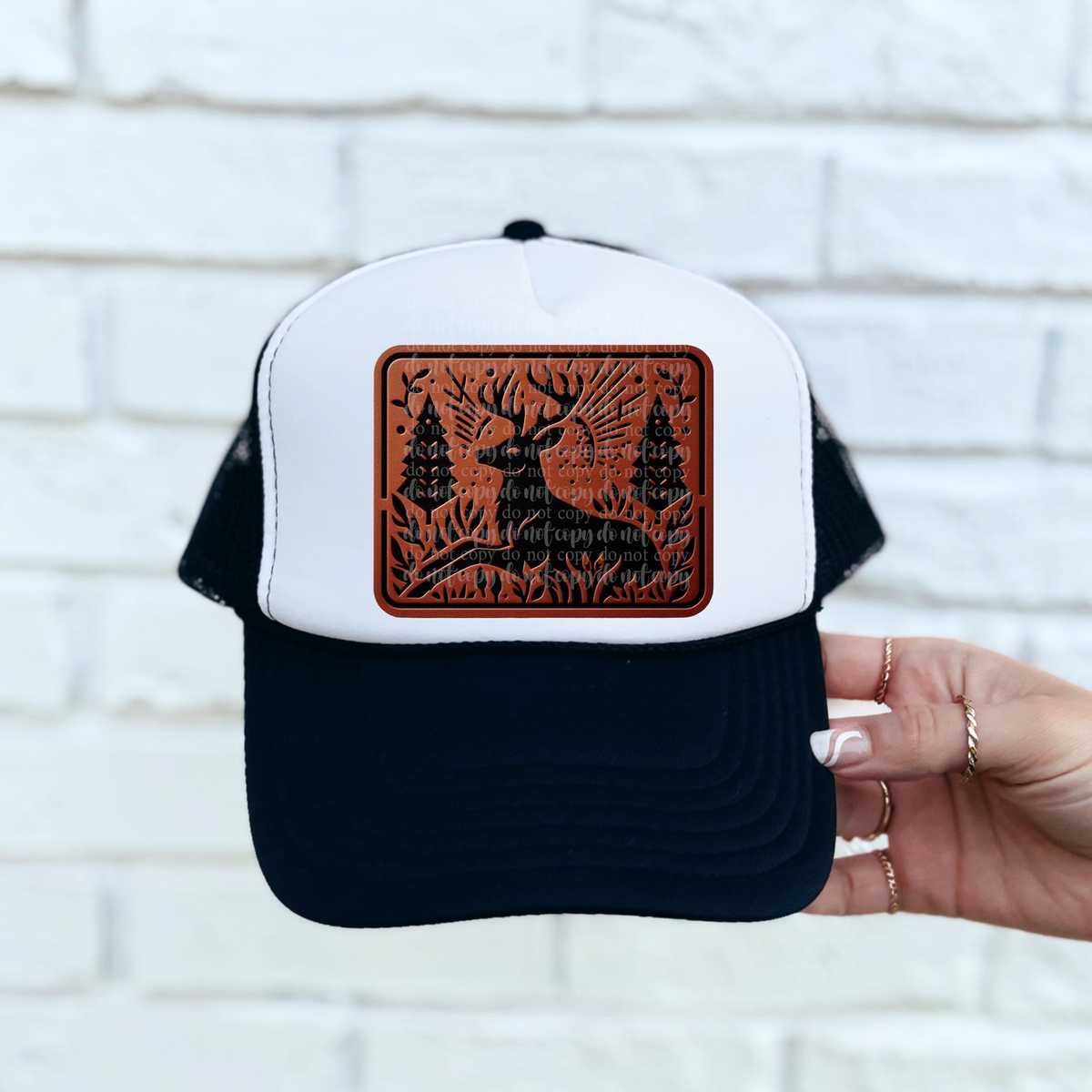 Deer leather hat patch (TDD) 39307 DTF transfer