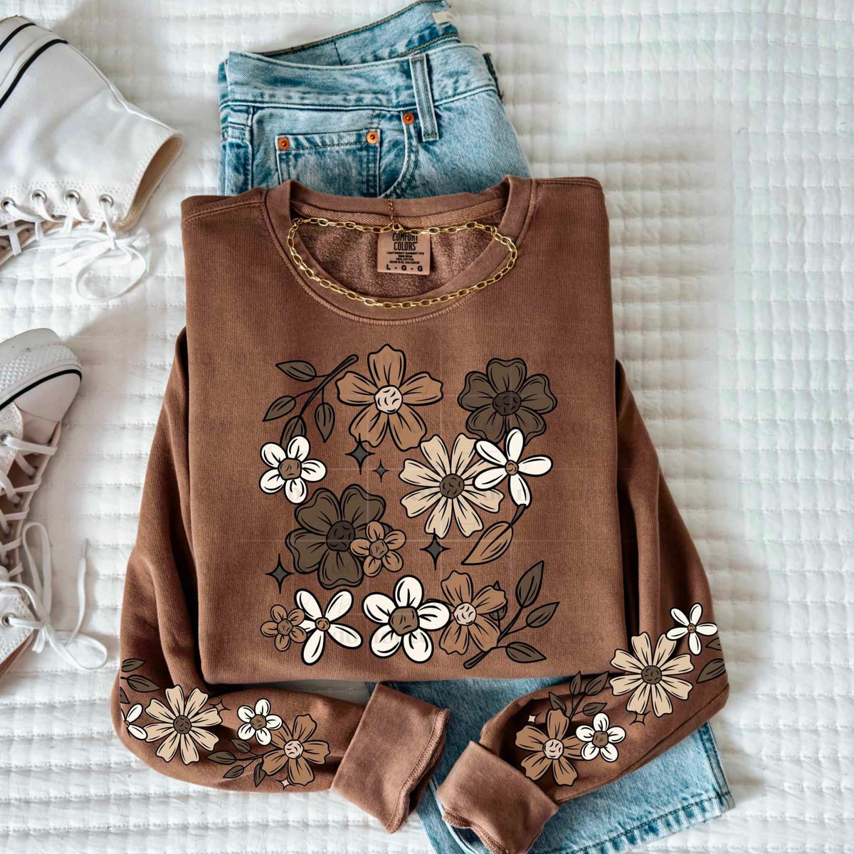 Neutral florals FRONT (CSC) 77018 DTF transfer