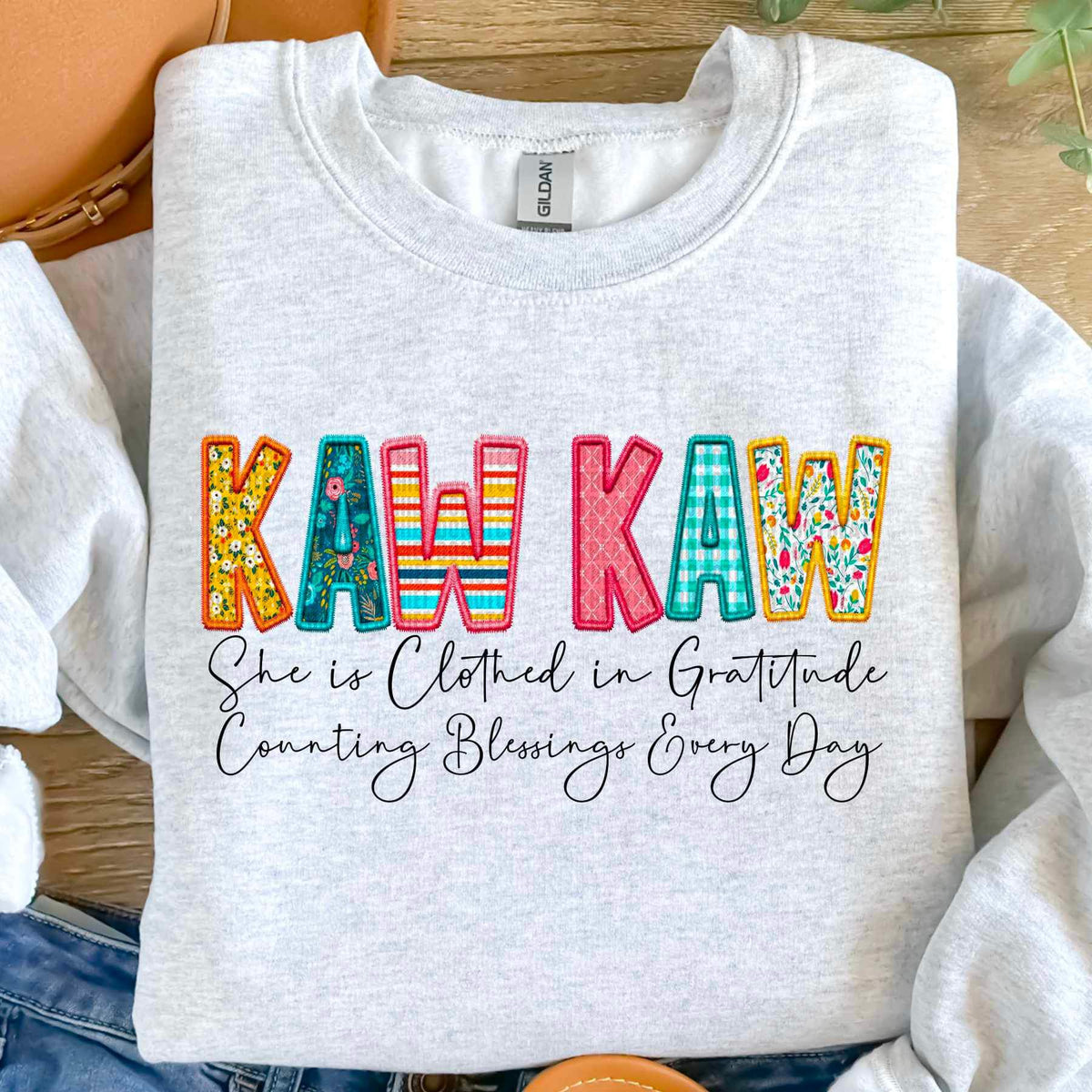 Kaw kaw she is clothed patterned faux embroidery (SDD) 19777 DTF Transfer