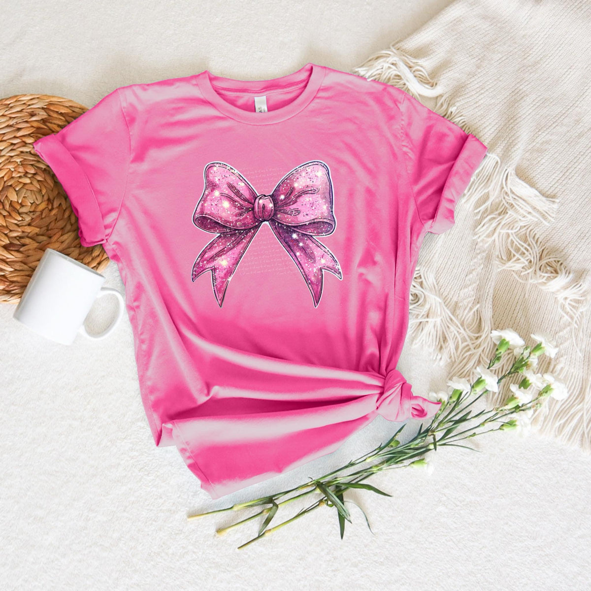 Pink shiny bow 29055 DTF transfer