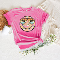 Tie dye and daisy happy face 29070 DTF transfer