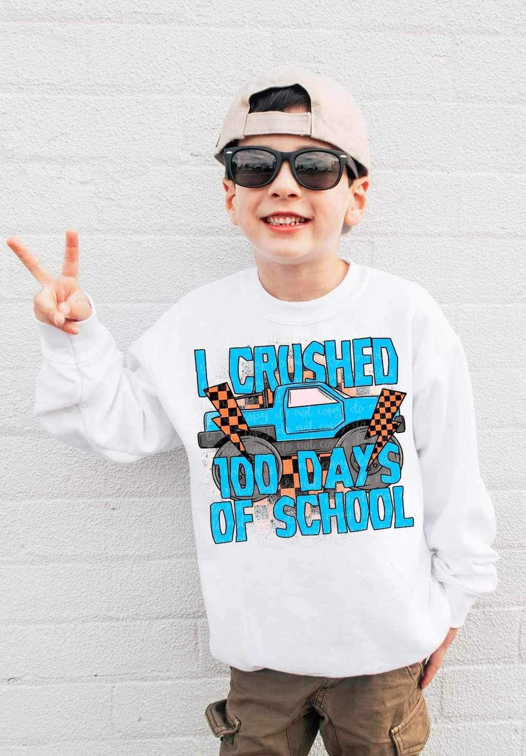 I crushed 100 days of school blue truck (LYTTLE) 19783 DTF TRANSFER