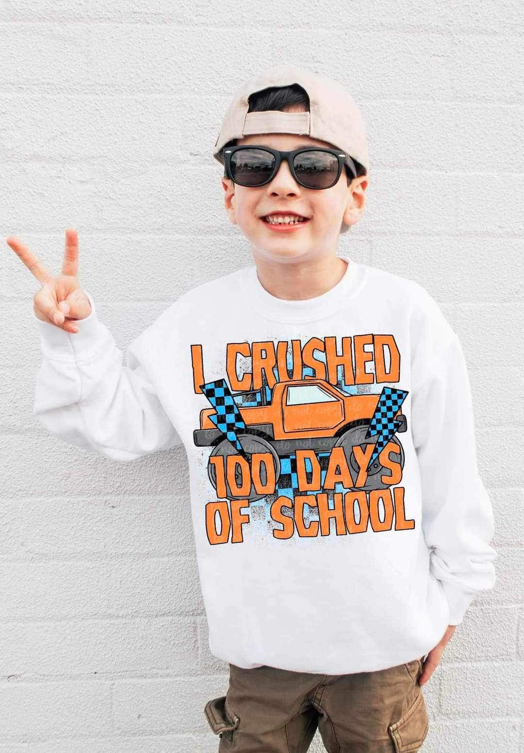 I crushed 100 days of school orange truck (LYTTLE) 19782 DTF TRANSFER
