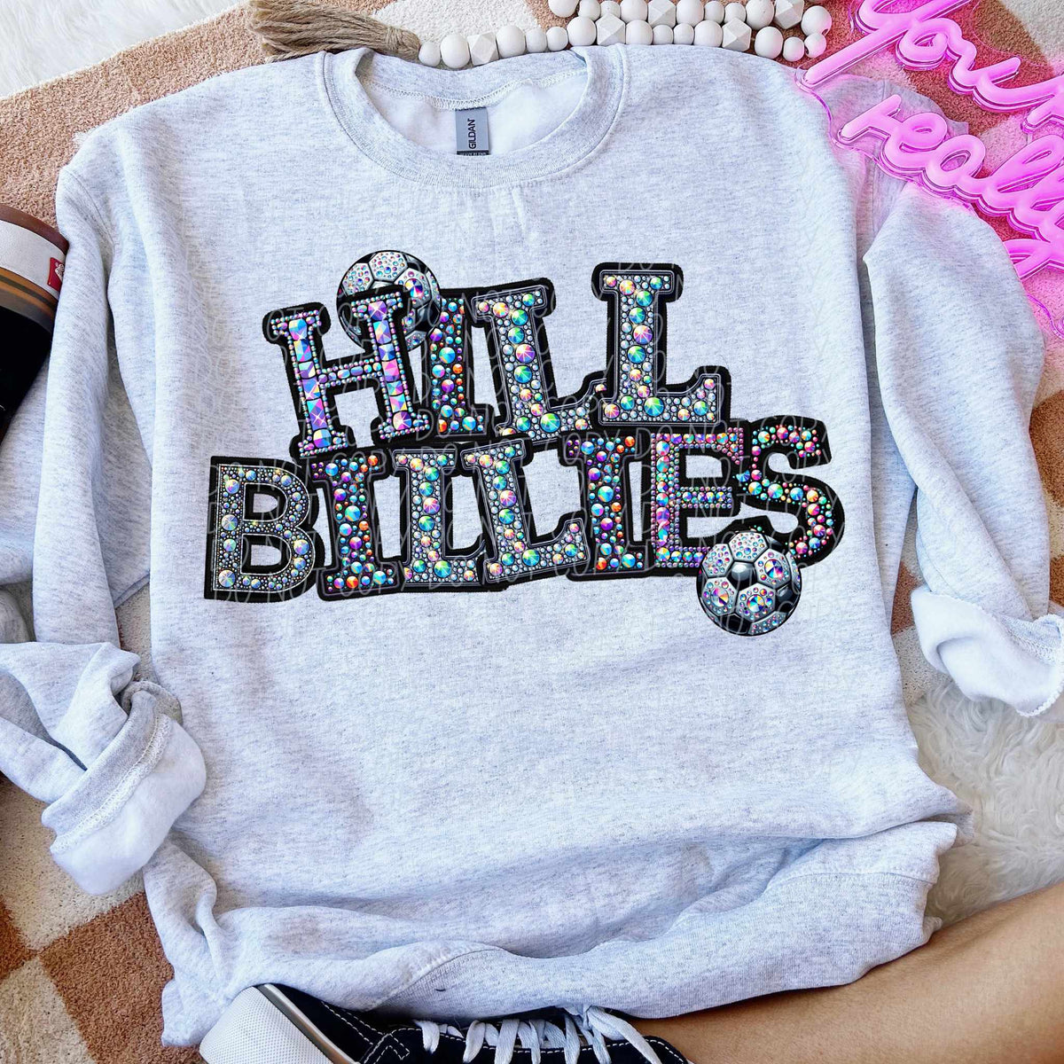 Hillbillies rhinestone soccer (CITY) 77170 DTF transfer