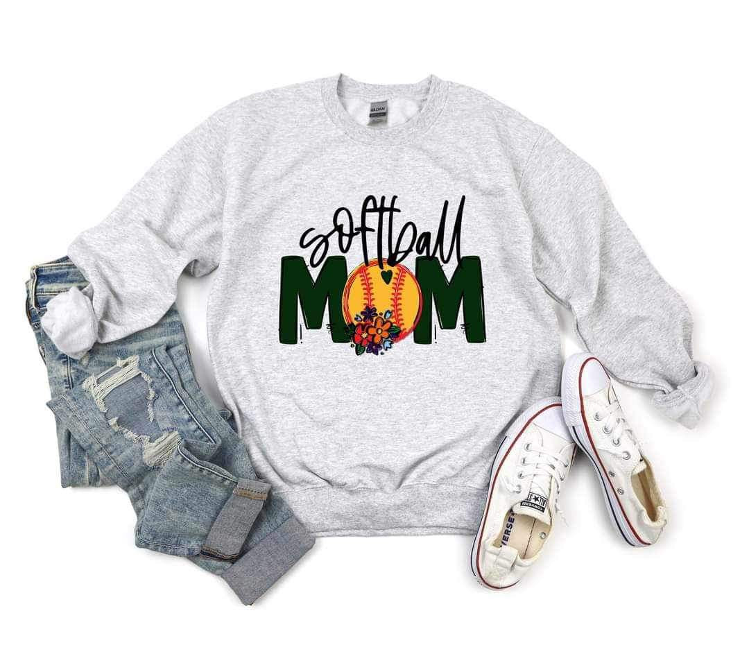 Softball mom with flowers YELLOW 19485 DTF Transfer