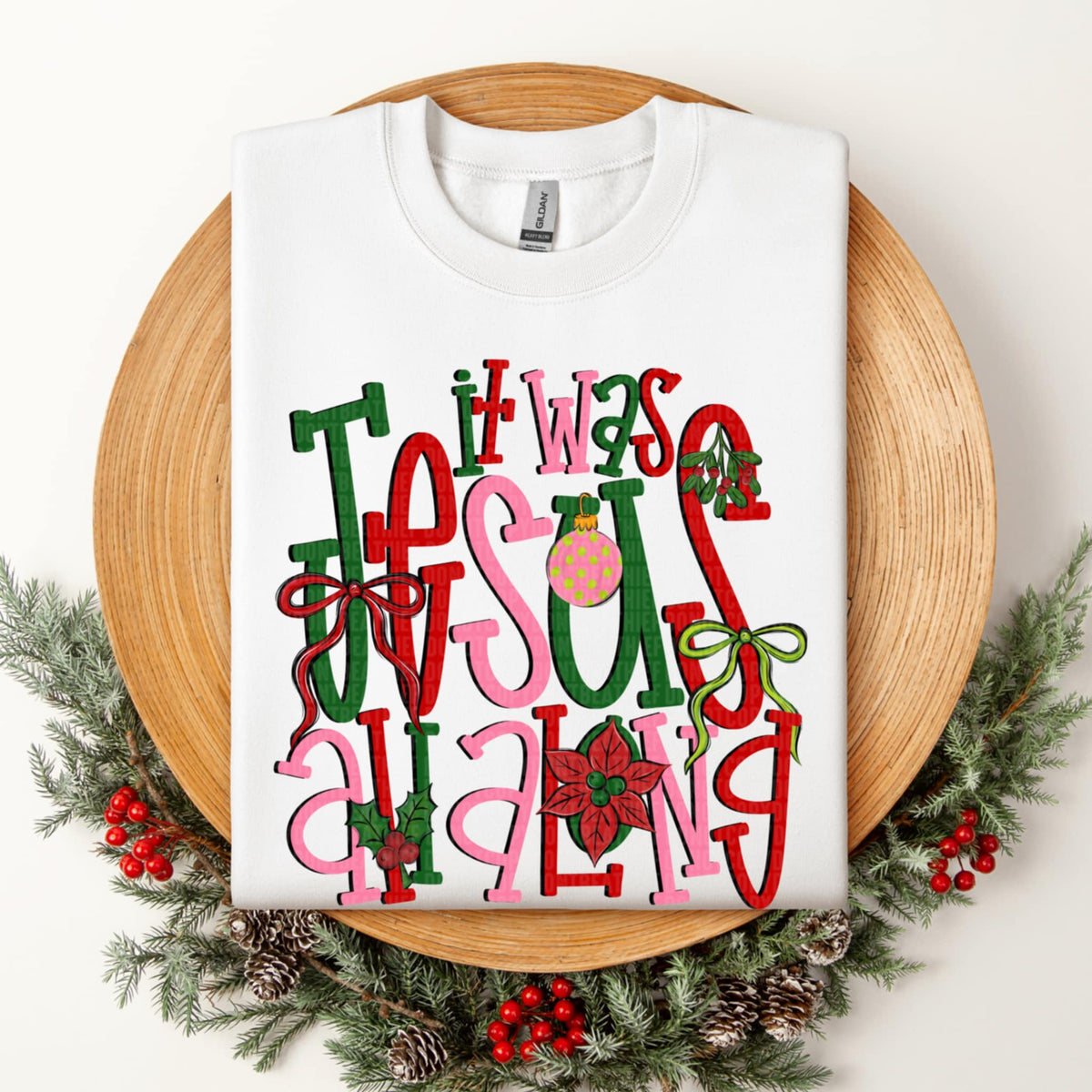 It was Jesus all Along Christmas SDD DTF transfer