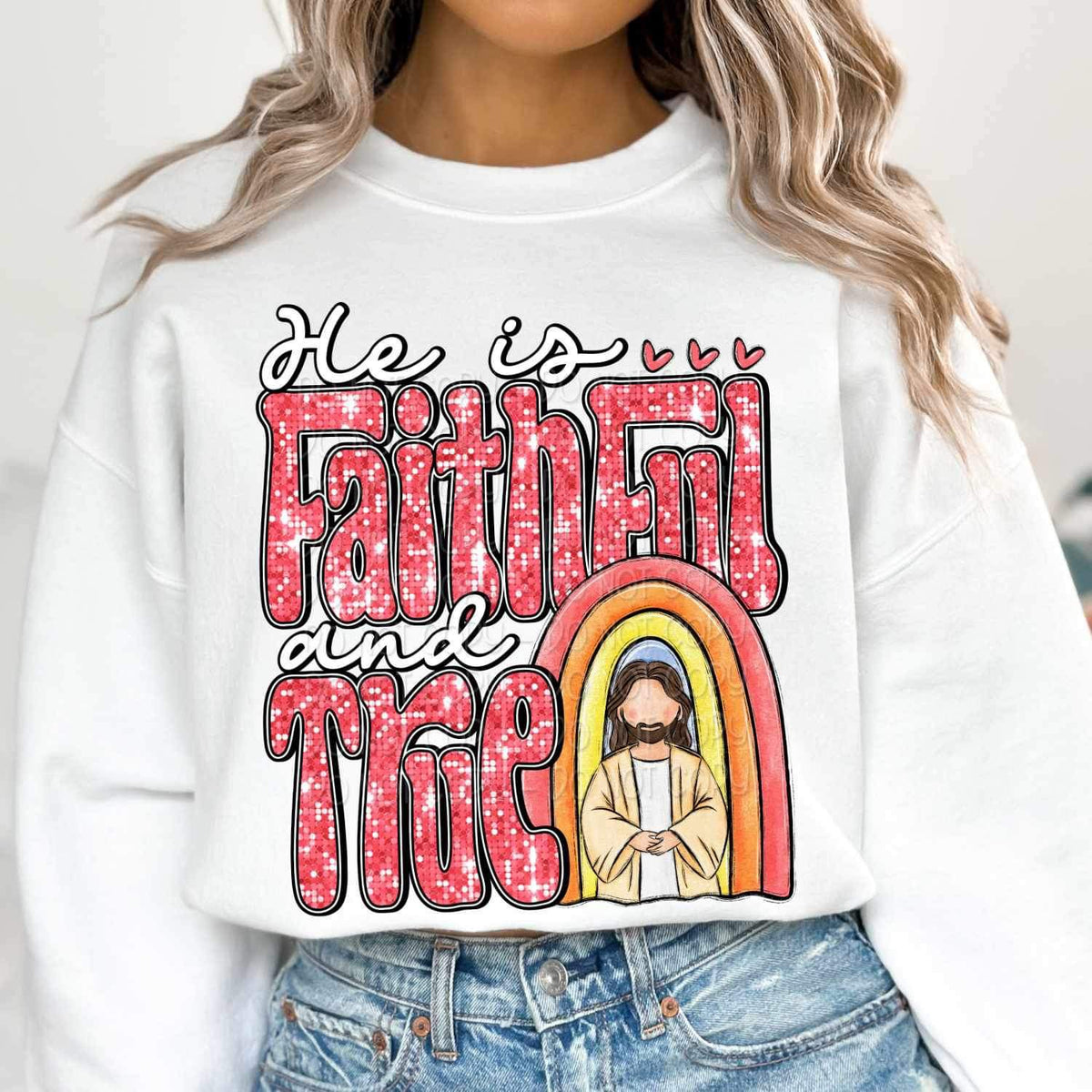 He is faithful and true jesus and rainbow 19802 DTF TRANSFER