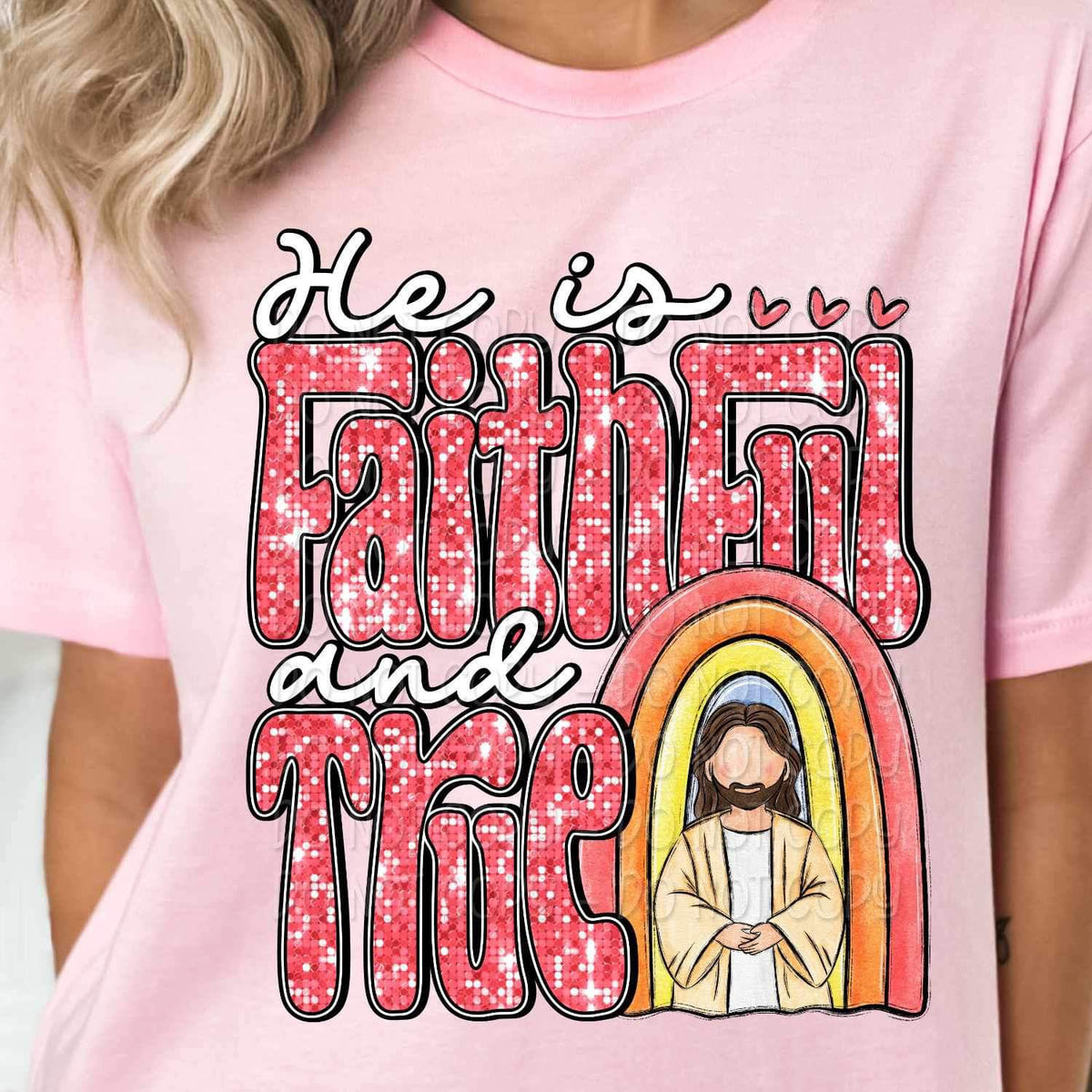 He is faithful and true jesus and rainbow 19802 DTF TRANSFER