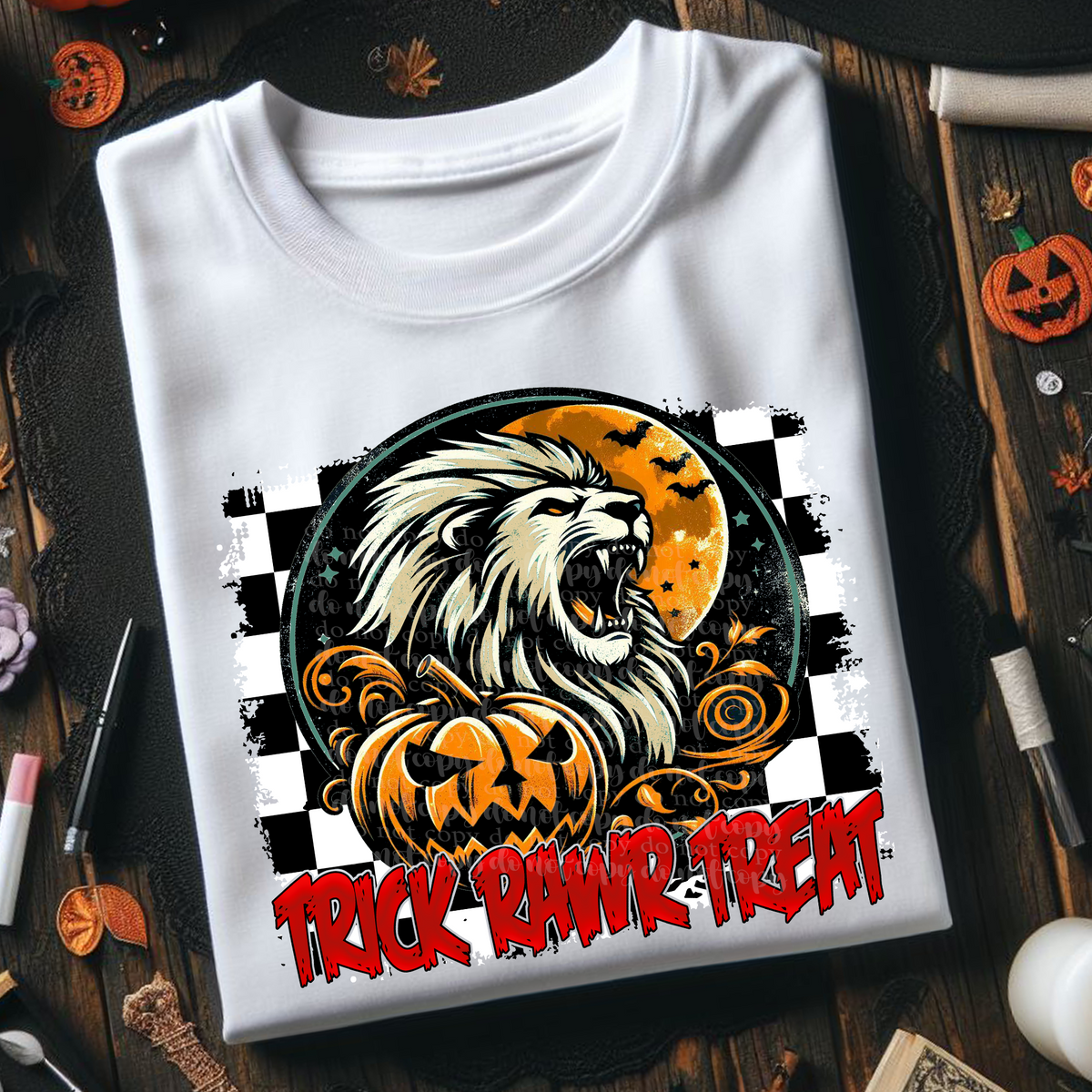 Trick rawr treat lion (TDD) 39291 DTF transfer