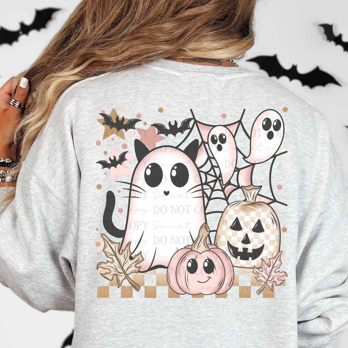 Ghost cat cluster (ABD) 60779 DTF transfer