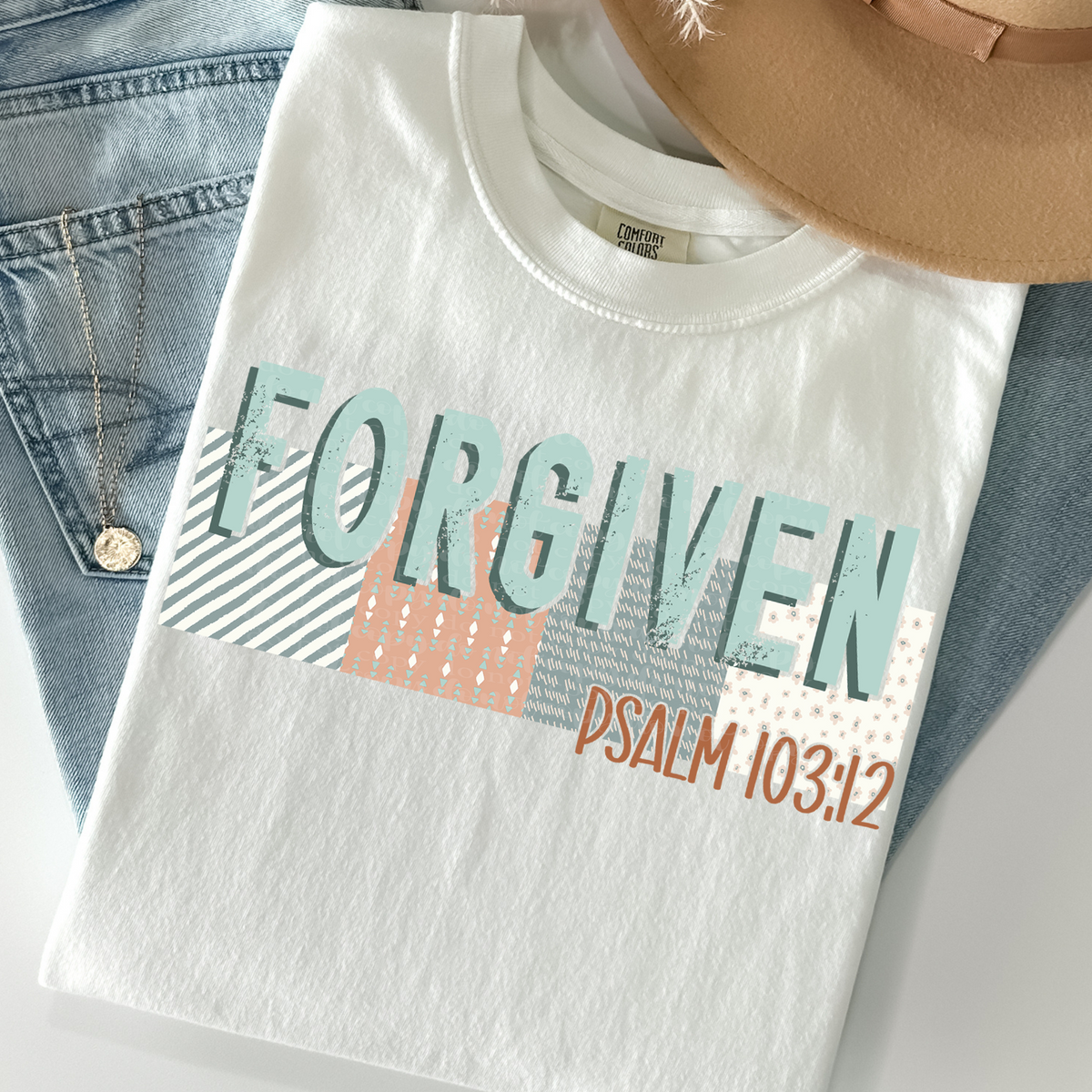 Forgiven psalm 103:12 (TDD) 39289 DTF transfer