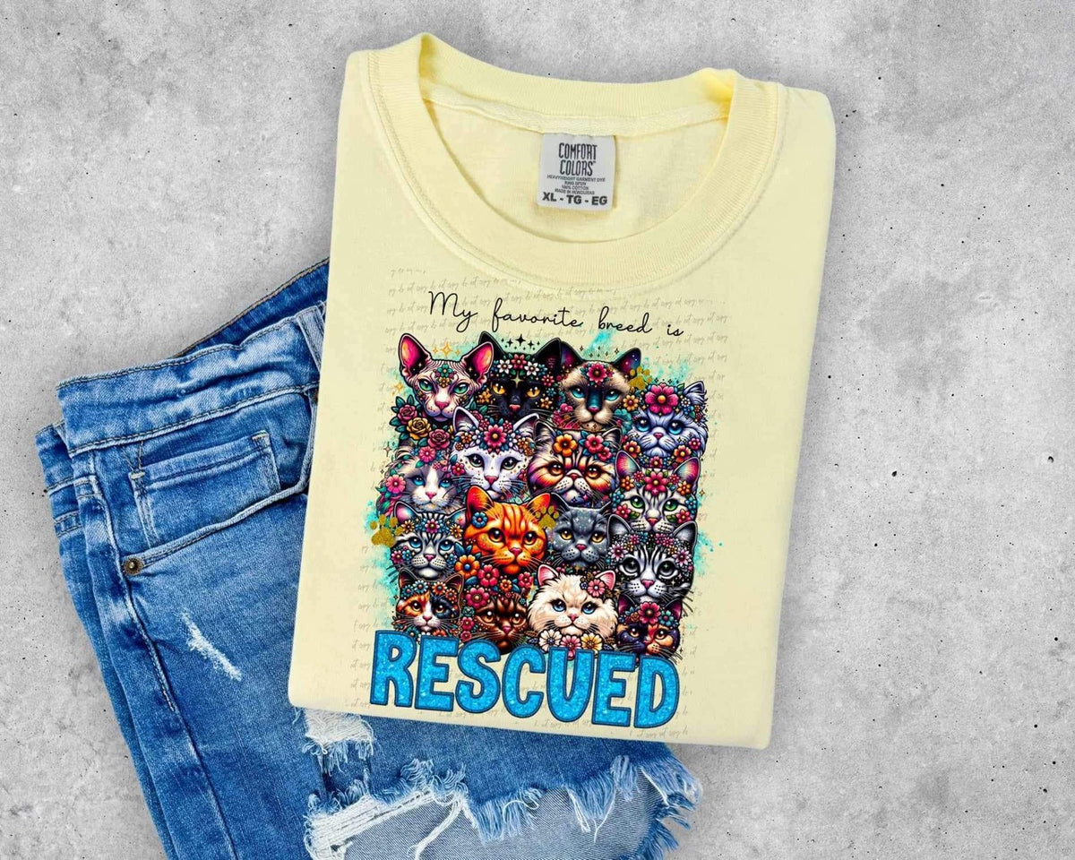 Favorite Breed is Rescued Cat 13862 DTF transfer