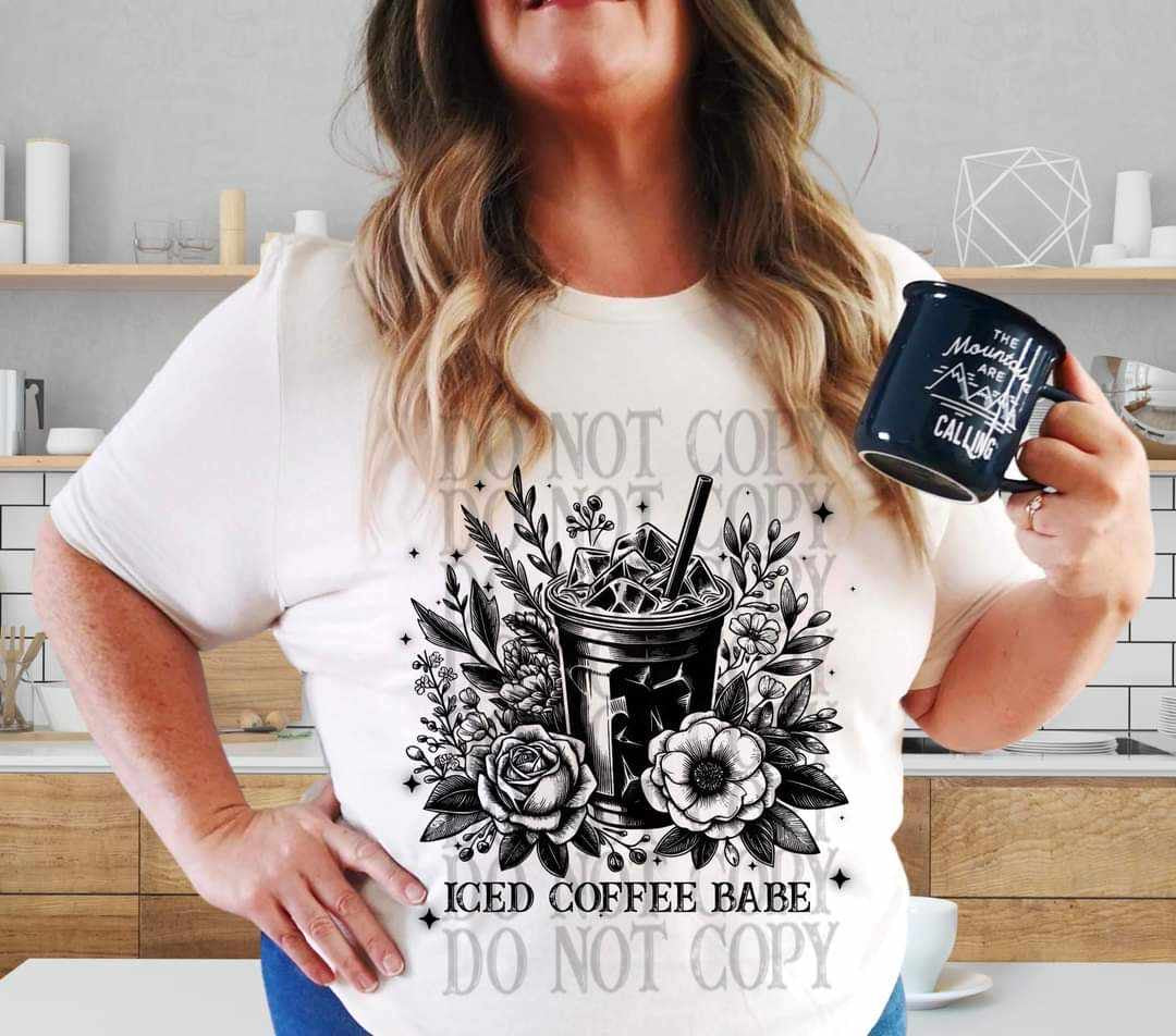 Iced coffee babe BLACK (WSD) 29108 DTF transfer