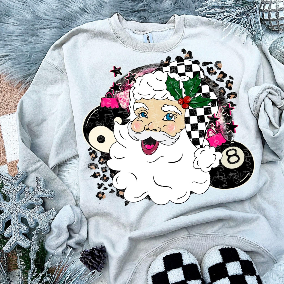 Santa with magic eight ball and yin yang MMD 113171 DTF transfer