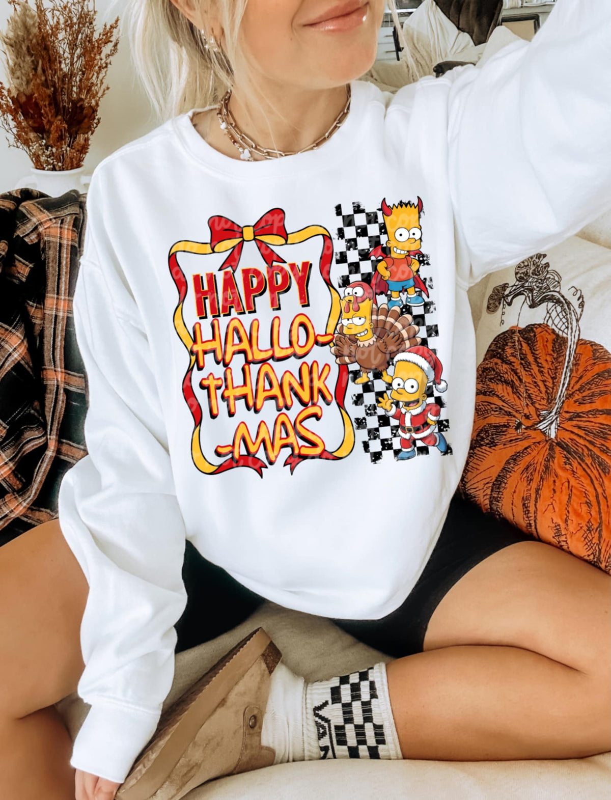 HalloThanksmas yellow dude (renewed) DTF transfer