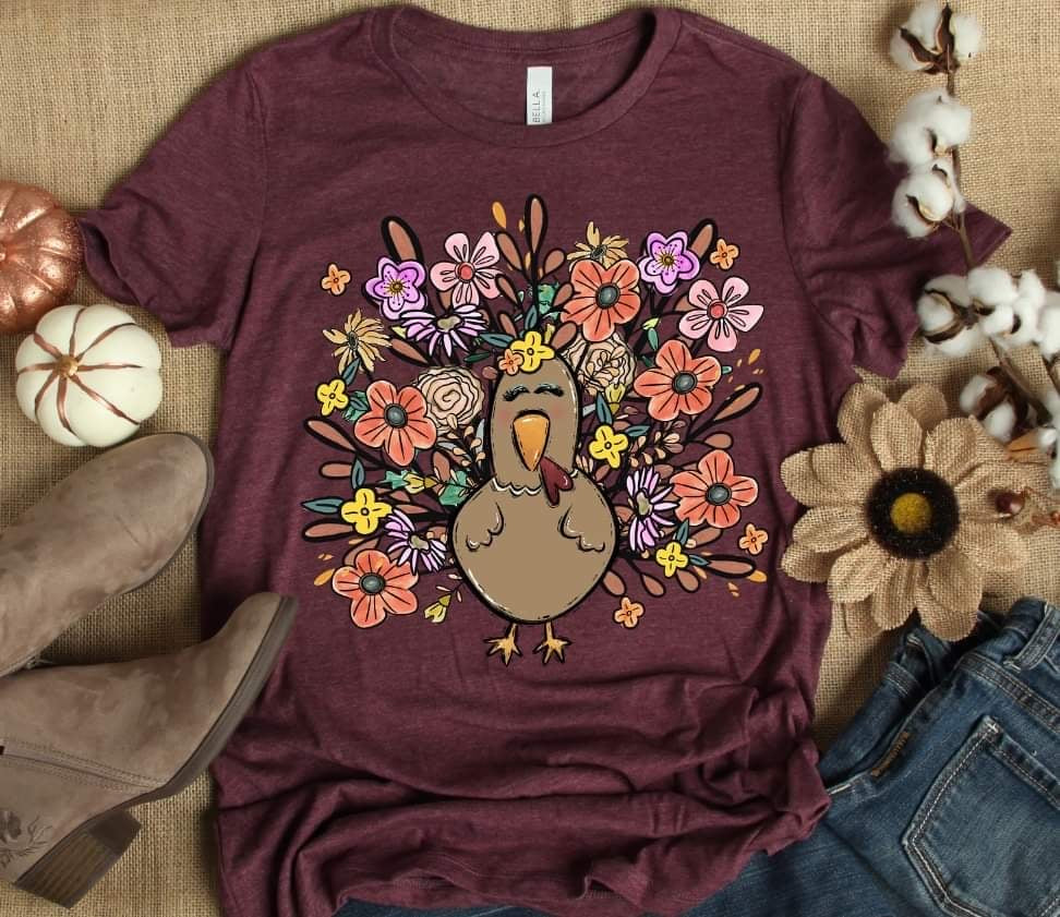 Turkey floral tail (SSD) 60799 DTF transfer