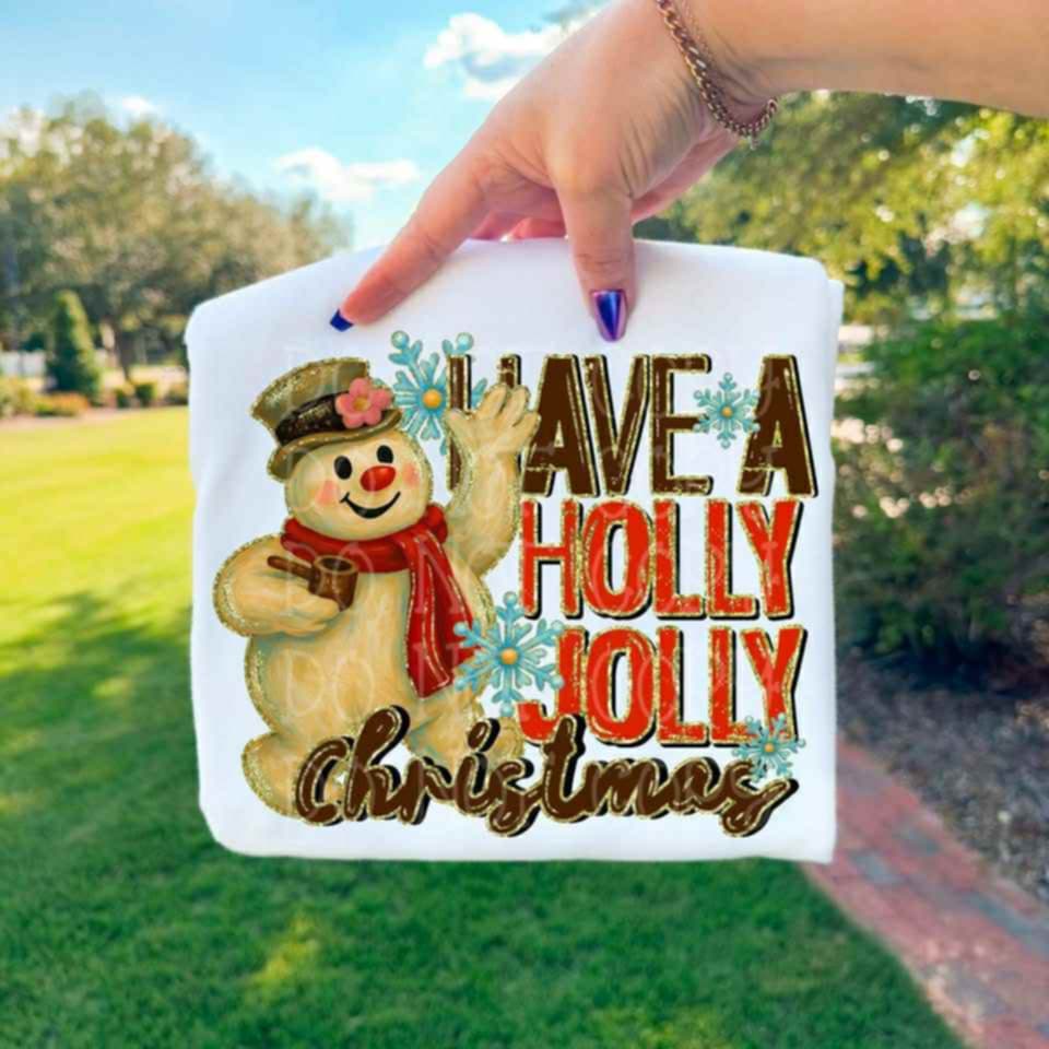 Holly Jolly Christmas Snowman C’s DTF Transfer