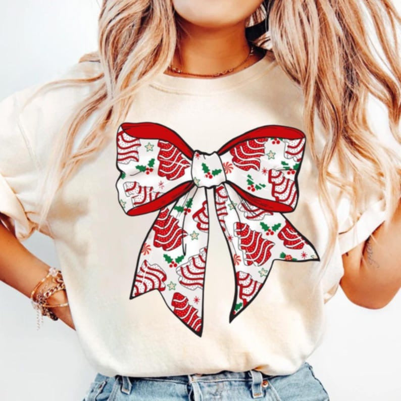 Christmas cake bow 107550 DTF transfer