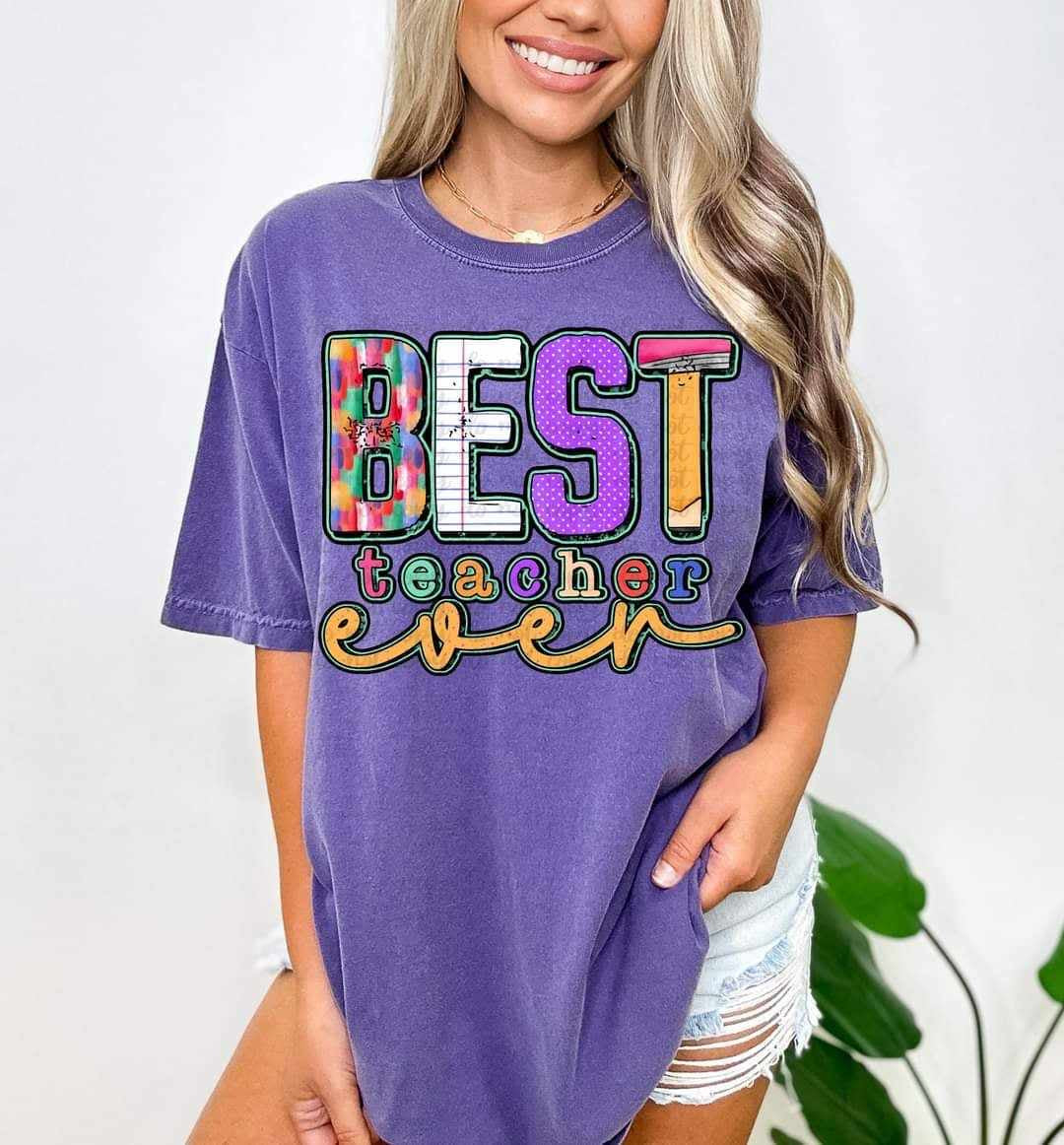 Best teacher ever 29194 DTF transfer