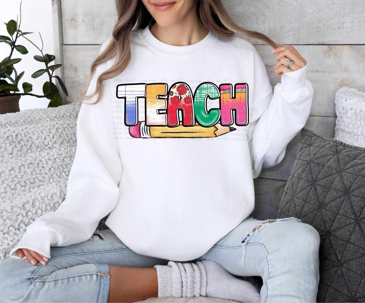 Teach patterned with pencil 29182 DTF transfer