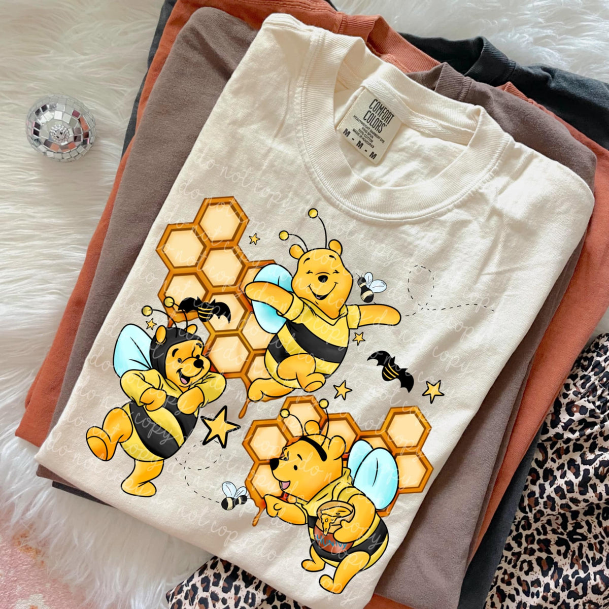 Bee Bears honeycomb (MMD) DTF transfer