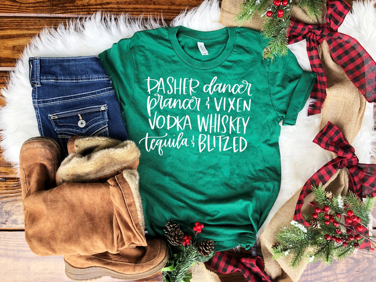 Dasher dancer prancer & vixen WHITE 60840 DTF transfer