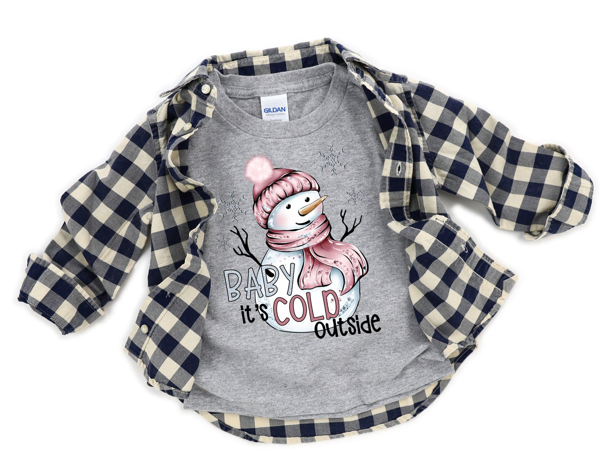 Baby it’s cold outside pink snowman 60842 DTF transfer