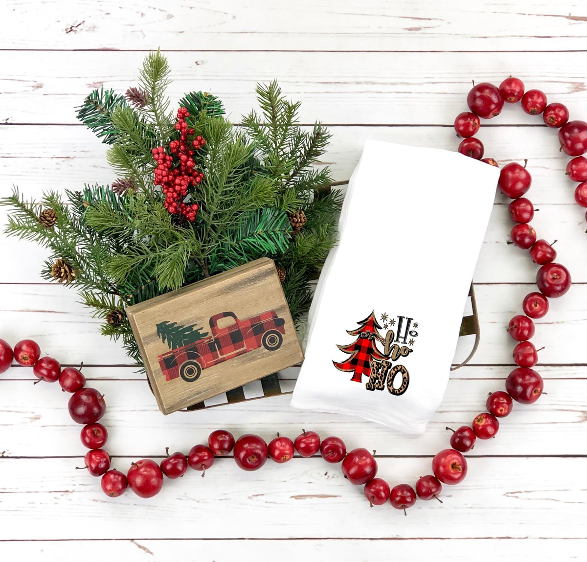 Ho ho ho plaid tree 60845 DTF transfer