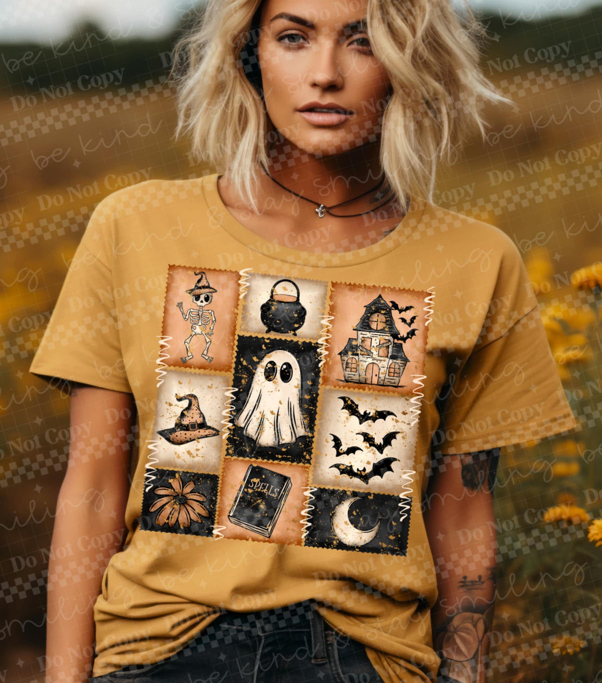 Vintage Halloween stamps (two peas) DTF transfer