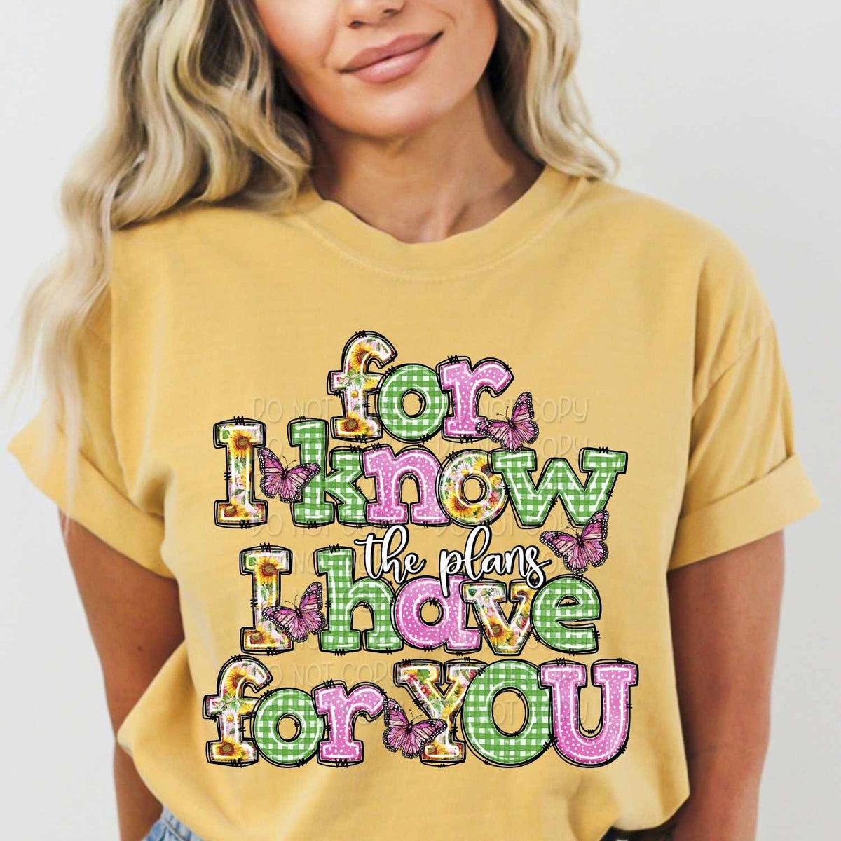 For I know the plans I have for you spring font 29199 DTF transfer