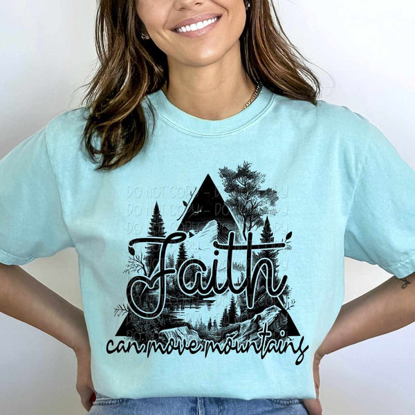 Faith can move mountains BLACK exclusive 29197 DTF transfer