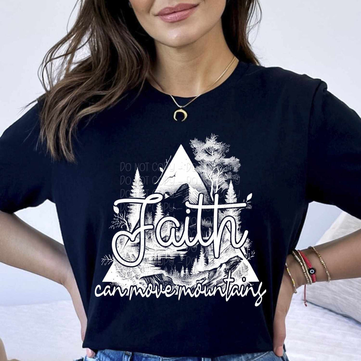 Faith can move mountains WHITE exclusive 29196 DTF transfer
