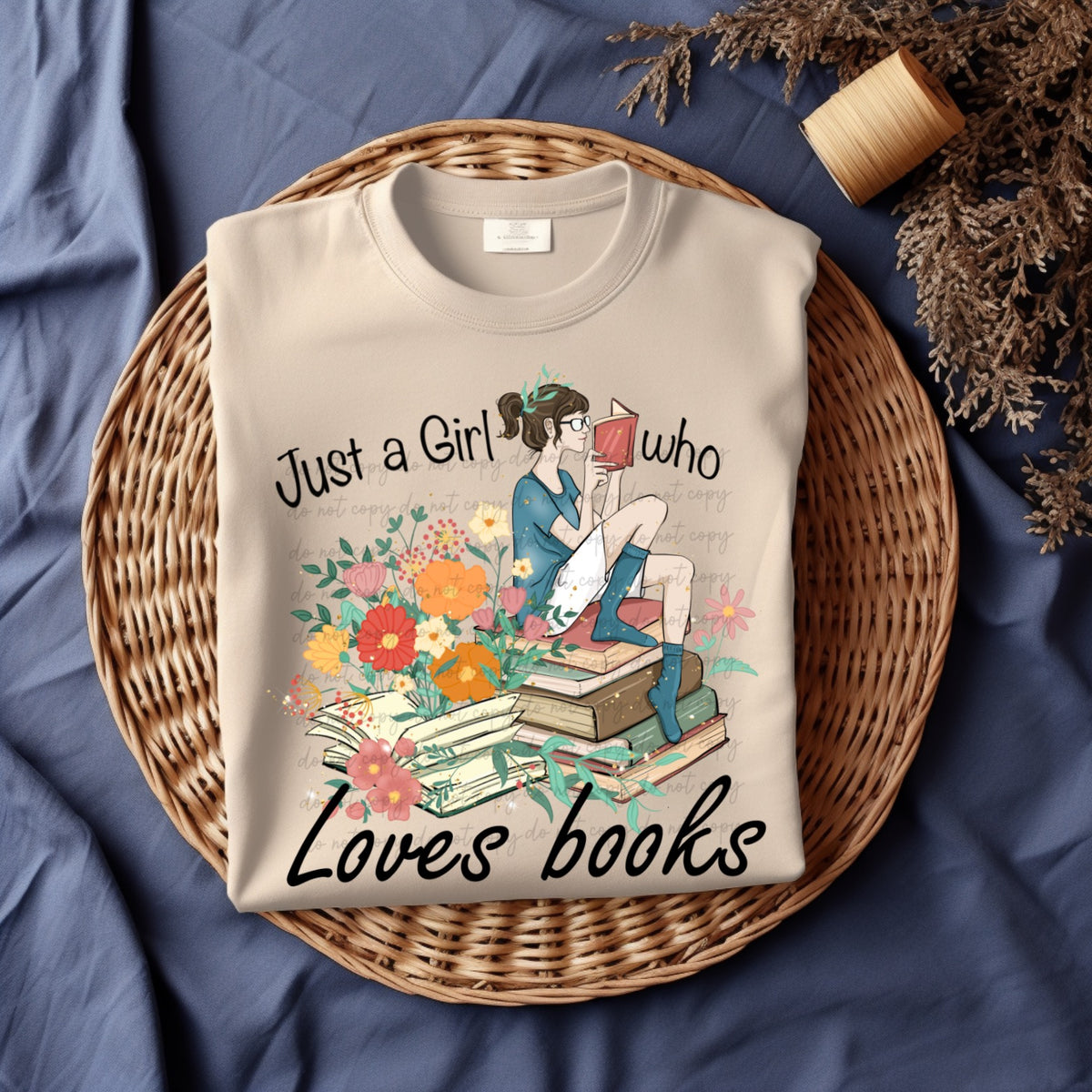 Just a girl who loves books 22706 DTF transfer