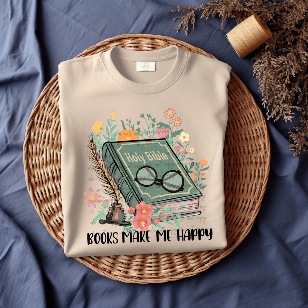 Books make me happy 22709 DTF transfer