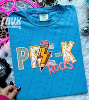 Pre-k rocks embroidery GIRL 39474 DTF transfer