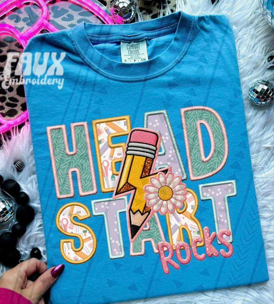 Head start rocks embroidery GIRL 39473 DTF transfer